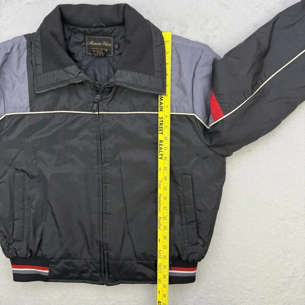 Yamaha Jacket Mens Large Maxim Wear Vintage Snowmobile Black Quilted